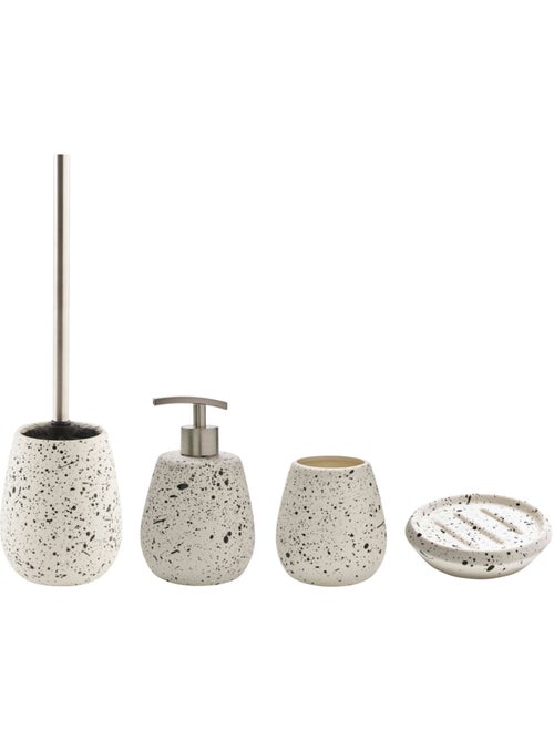Guy Levasseur - Set salle de bain céramique moucheté 4 pièces blanc - Kiabi Guy Levasseur - Set salle de bain céramique moucheté 4 pièces blanc - Kiabi