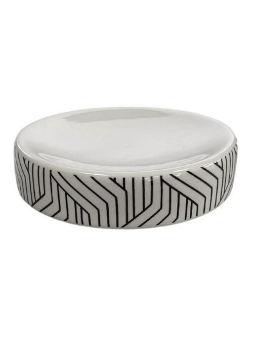 Guy Levasseur - Set salle de bain graphique 4 pièces céramique Noir et blanc - Kiabi