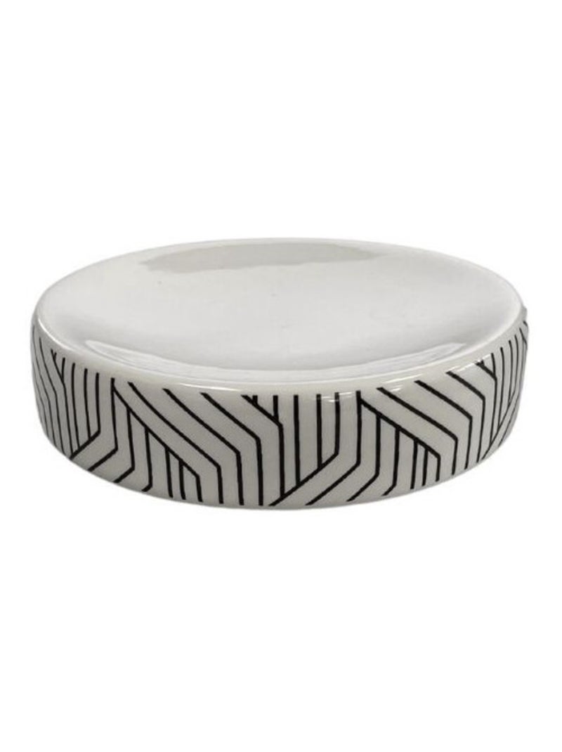 Guy Levasseur - Set salle de bain graphique 4 pièces céramique Noir et blanc Noir Blanc - Kiabi