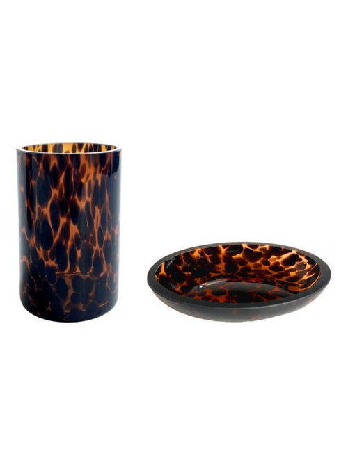 Guy Levasseur - Set salle de bain léopard 2 pièces porte-savon marron - Kiabi Guy Levasseur - Set salle de bain léopard 2 pièces porte-savon marron - Kiabi