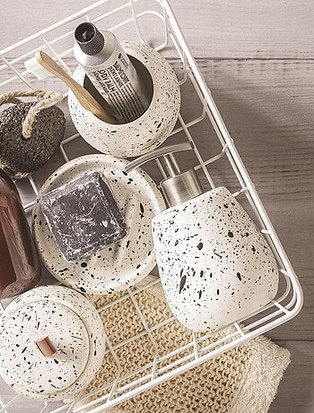 Guy Levasseur - Set salle de bain moucheté 4 pièces céramique blanc