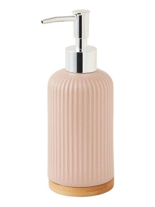 Guy Levasseur - Set salle de bain strié 3 pièces céramique bambou rose - Kiabi