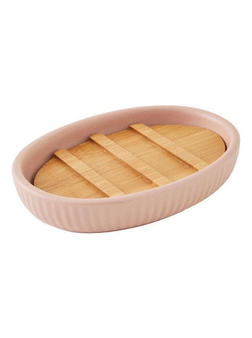 Guy Levasseur - Set salle de bain strié 3 pièces céramique bambou rose - Kiabi