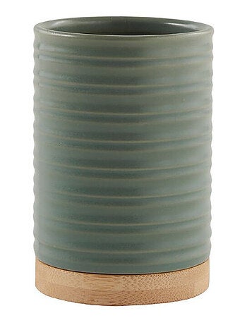 Guy Levasseur - Set salle de bain strié 3 pièces céramique vert sauge