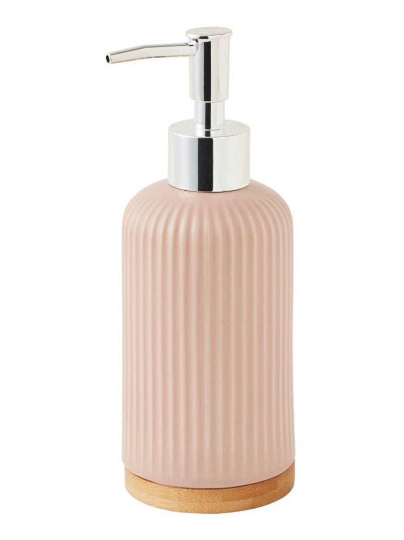 Guy Levasseur - Set salle de bain strié 4 pièces céramique bambou rose Rose - Kiabi