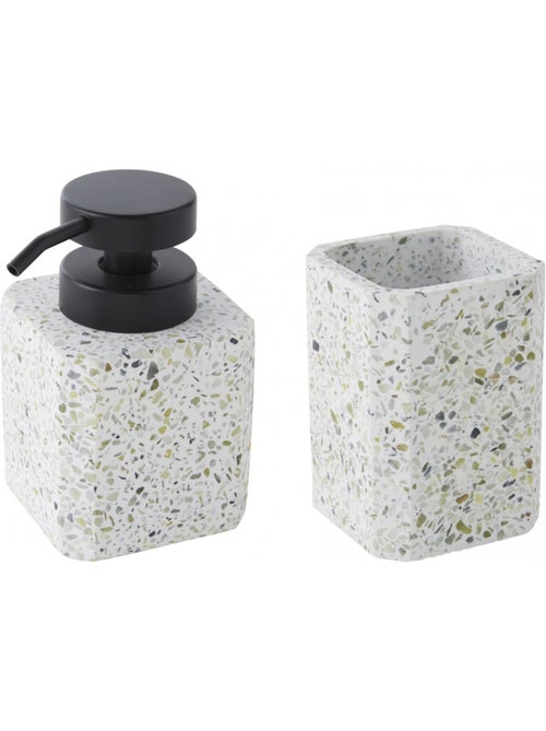 Guy Levasseur - Set salle de bain terrazzo 2 pièces distributeur vert - Kiabi Guy Levasseur - Set salle de bain terrazzo 2 pièces distributeur vert - Kiabi