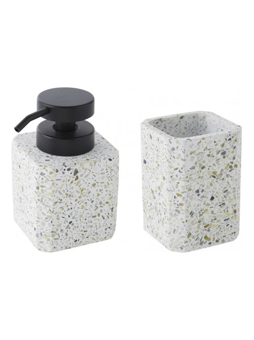 Guy Levasseur - Set salle de bain terrazzo 2 pièces distributeur vert - Kiabi Guy Levasseur - Set salle de bain terrazzo 2 pièces distributeur vert - Kiabi