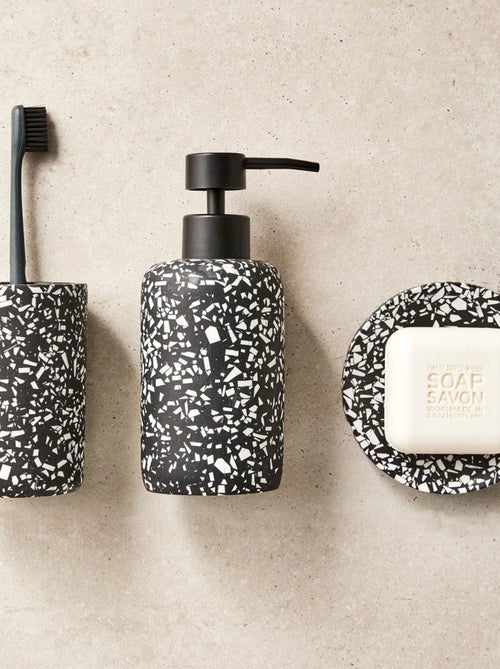 Guy Levasseur - Set salle de bain terrazzo 3 pièces polyrésine noir - Kiabi