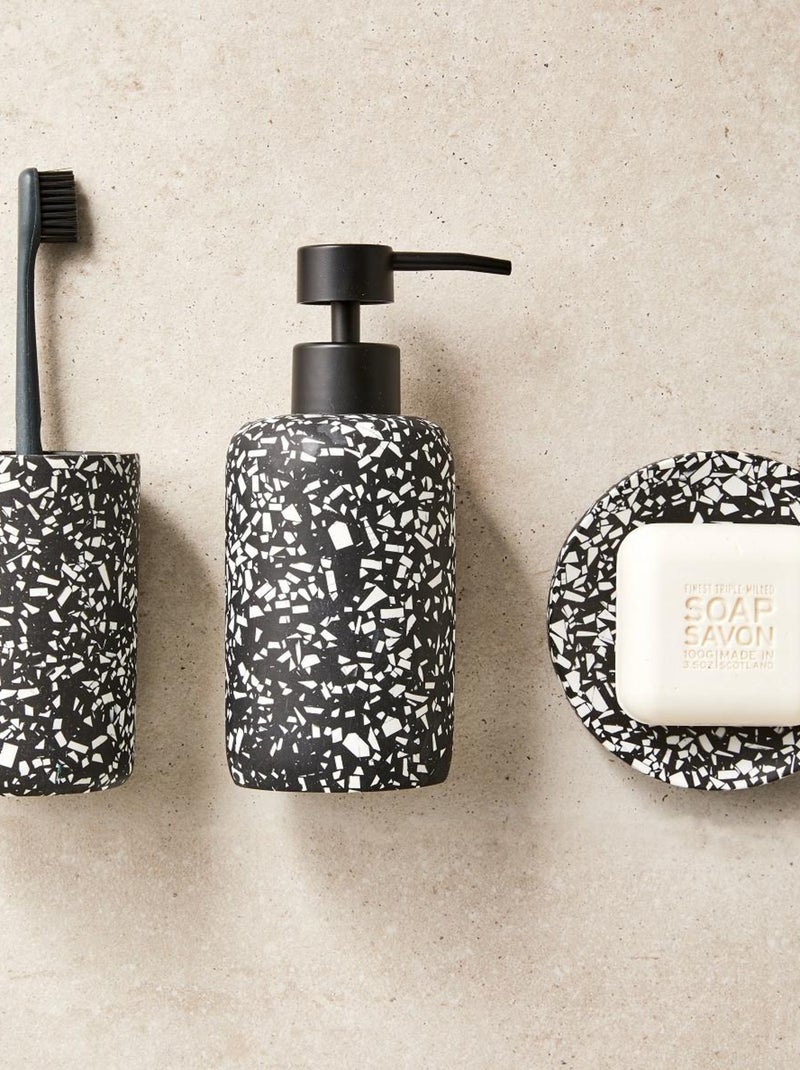 Guy Levasseur - Set salle de bain terrazzo 3 pièces polyrésine noir Noir - Kiabi