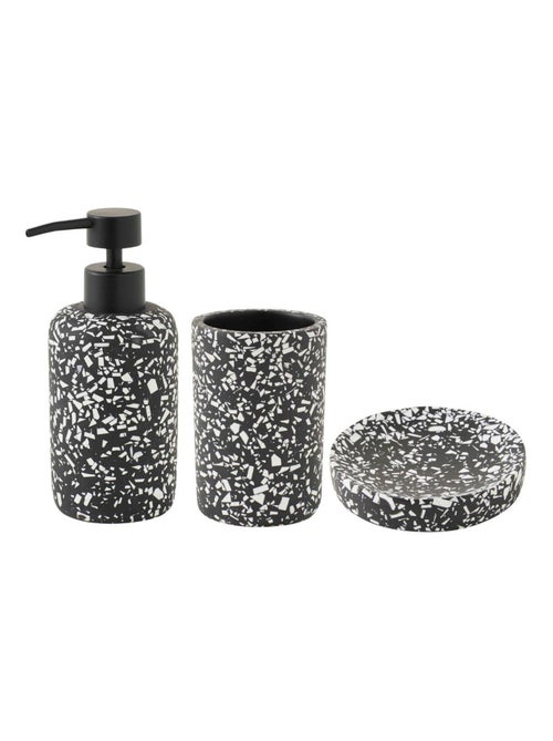 Guy Levasseur - Set salle de bain terrazzo 3 pièces polyrésine noir - Kiabi
