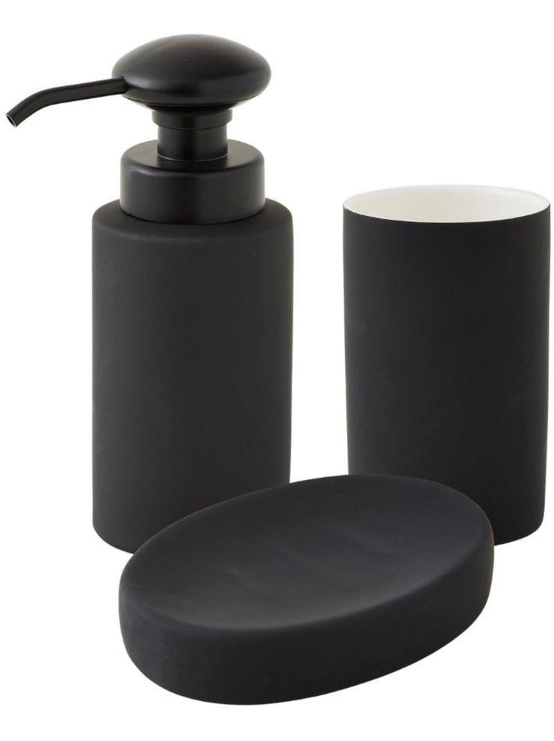Guy Levasseur - Set salle de bain uni 3 pièces céramique noir Noir - Kiabi