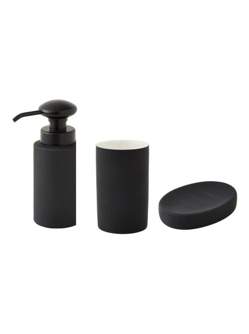 Guy Levasseur - Set salle de bain uni 3 pièces céramique noir - Kiabi
