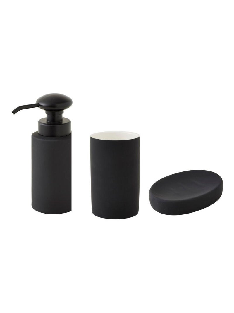 Guy Levasseur - Set salle de bain uni 3 pièces céramique noir Noir - Kiabi