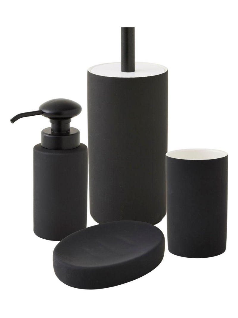 Guy Levasseur - Set salle de bain uni 4 pièces céramique noir Noir - Kiabi