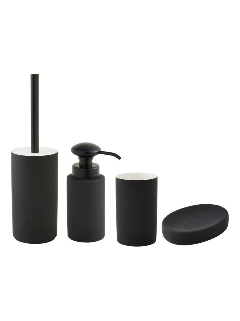 Guy Levasseur - Set salle de bain uni 4 pièces céramique noir Noir - Kiabi