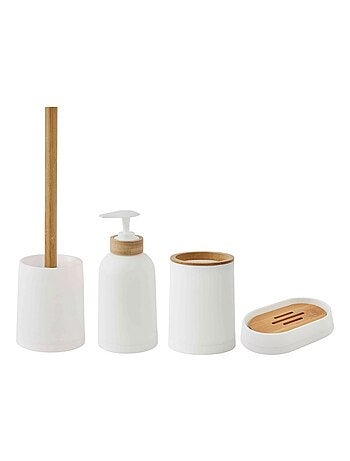Guy Levasseur - Set salle de bain uni 4 pièces en bambou #ffffff