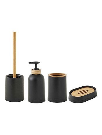 Guy Levasseur - Set salle de bain uni 4 pièces en bambou noir