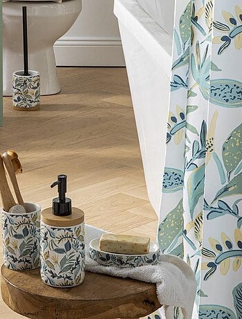 Guy Levasseur - Set salle de bain végétal 3 pièces céramique bleu