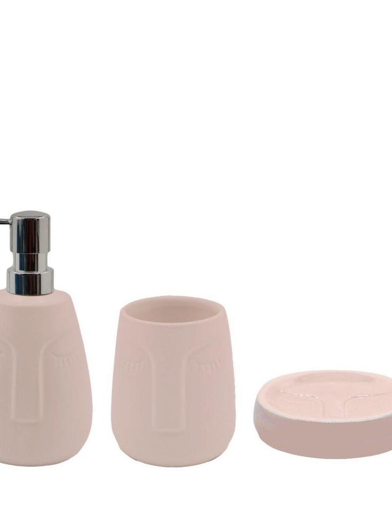 Guy Levasseur - Set salle de bain visage 3 pièces céramique rose Rose - Kiabi