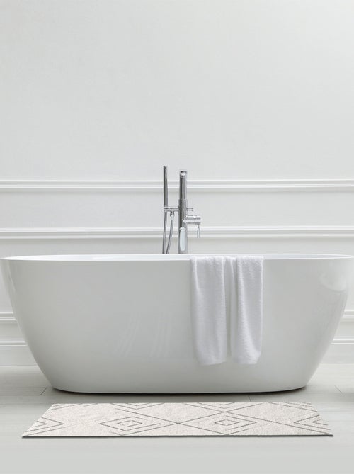 Guy Levasseur - Tapis de bain à losanges en coton tufté - Kiabi