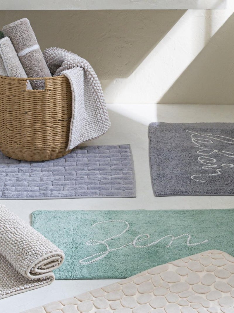 Guy Levasseur - Tapis de bain à texte 50x80 en coton Vert - Kiabi