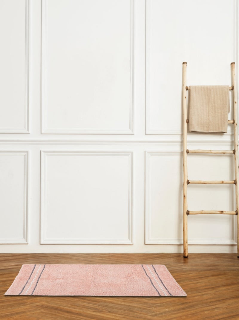 Guy Levasseur - Tapis de bain antidérapant 50x80 en coton Rose pâle - Kiabi