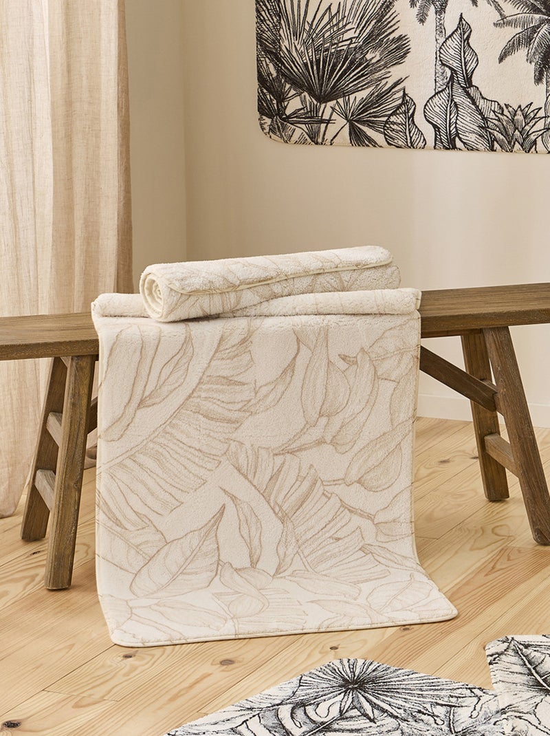 Guy Levasseur - Tapis de bain antidérapant fantaisie tropical Beige - Kiabi