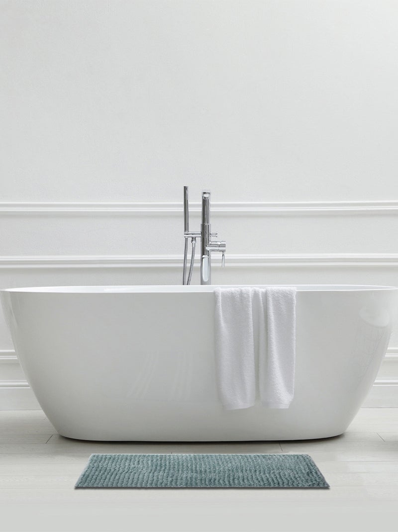 Guy Levasseur - Tapis de bain chenille 50x80 en polyester uni Bleu polaire - Kiabi