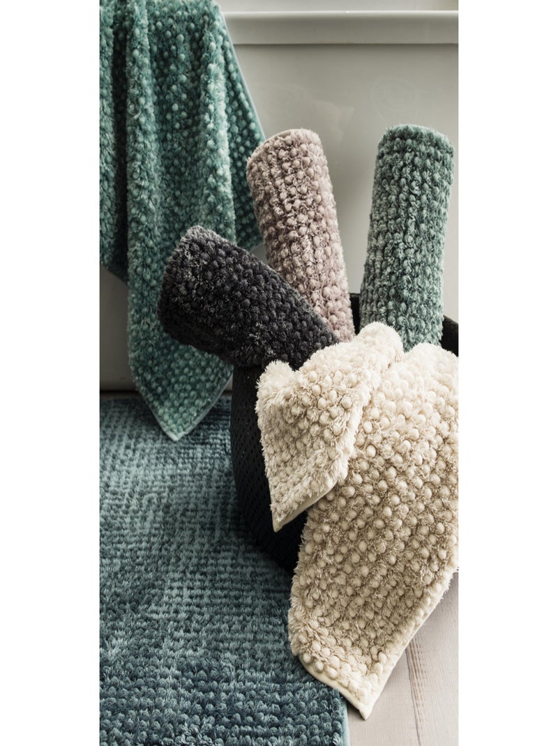 Guy Levasseur - Tapis de bain chenille 50x80 en polyester uni Ivoire - Kiabi