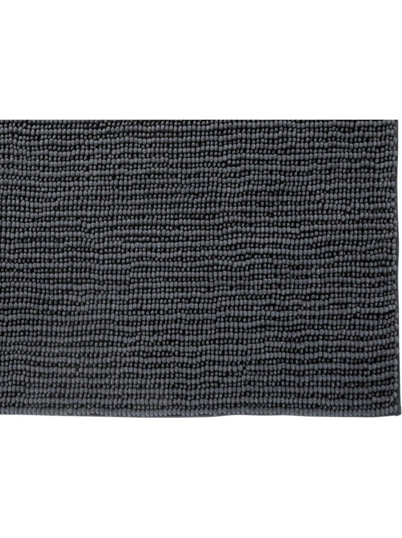 Guy Levasseur - Tapis de bain chenille 60x180 en polyester uni gris anthracite - Kiabi