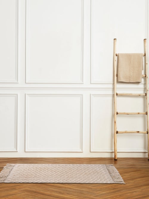 Guy Levasseur - Tapis de bain déco à franges en coton - Kiabi