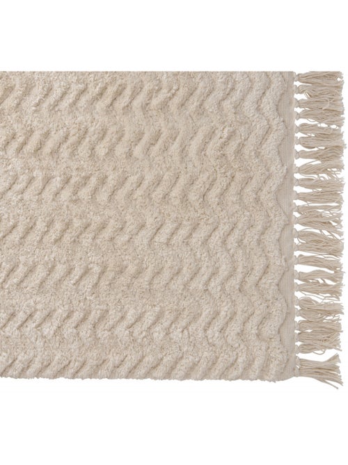Guy Levasseur - Tapis de bain déco à franges en coton - Kiabi