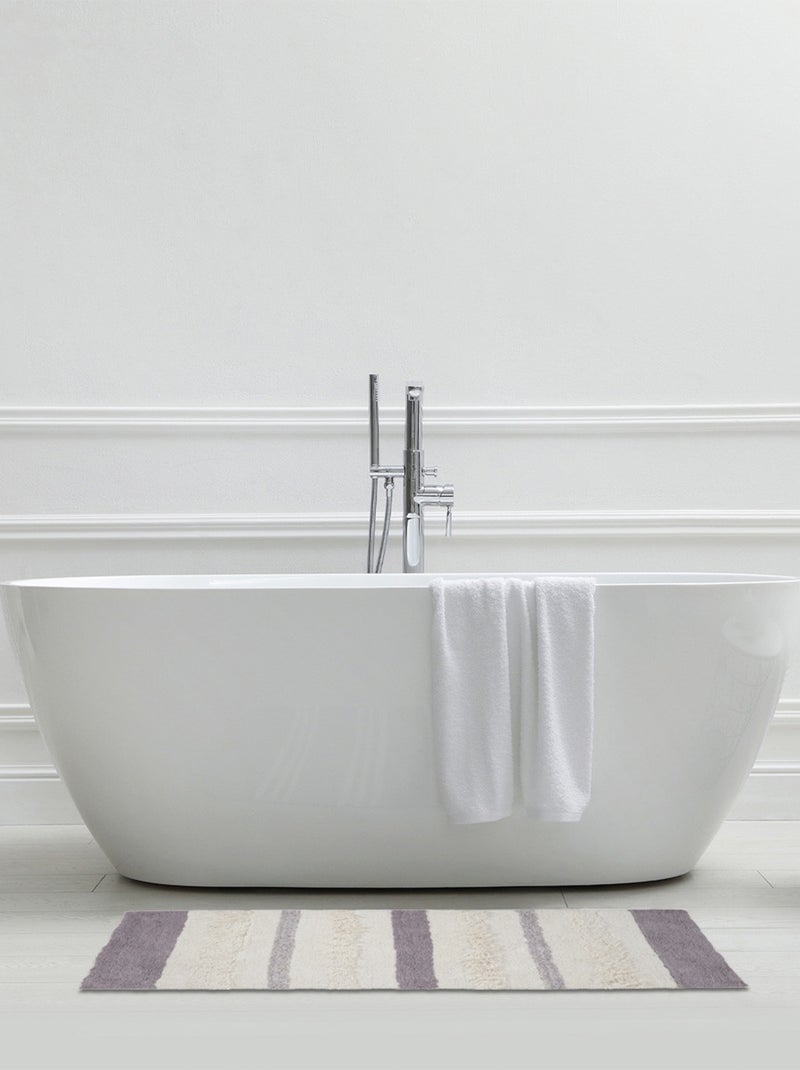 Guy Levasseur - Tapis de bain déco en coton tufté Blanc - Kiabi