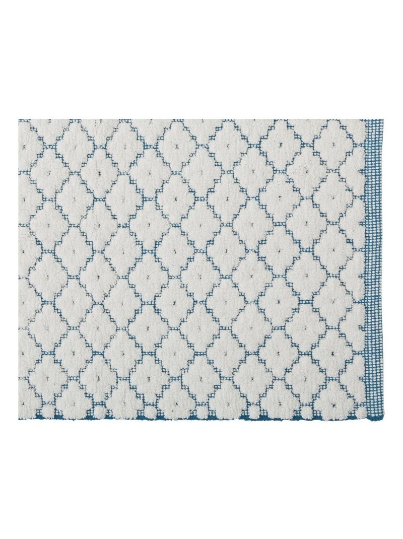 Guy Levasseur - Tapis de bain déco en coton tufté Bleu canard - Kiabi