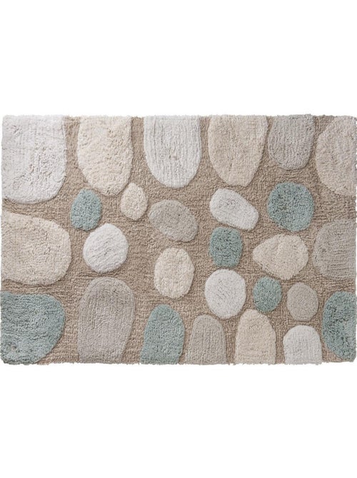 Guy Levasseur - Tapis de bain déco en coton tufté galet - Kiabi