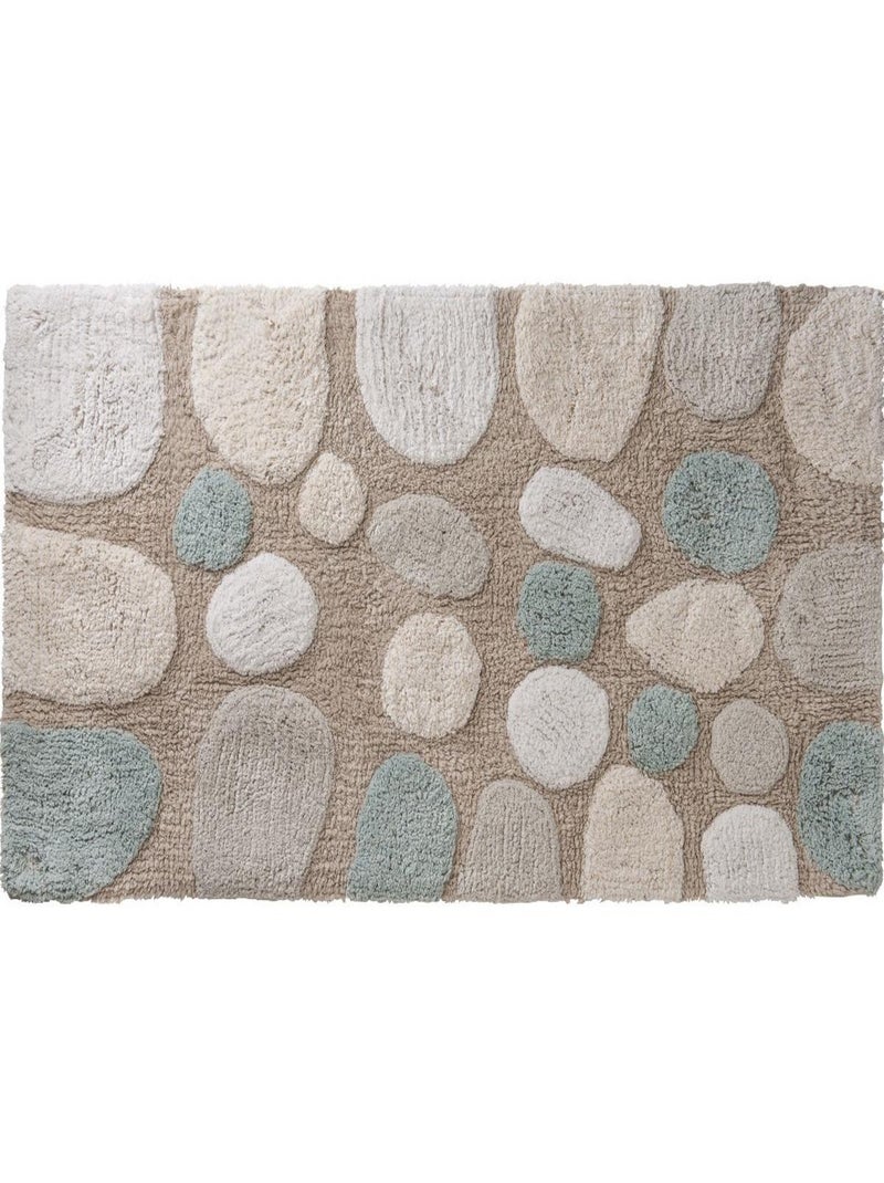 Guy Levasseur - Tapis de bain déco en coton tufté galet Beige - Kiabi