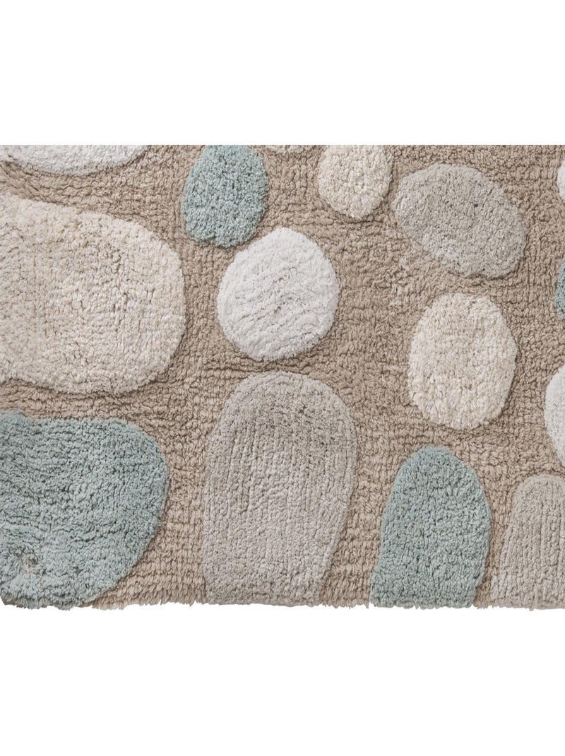 Guy Levasseur - Tapis de bain déco en coton tufté galet Beige - Kiabi