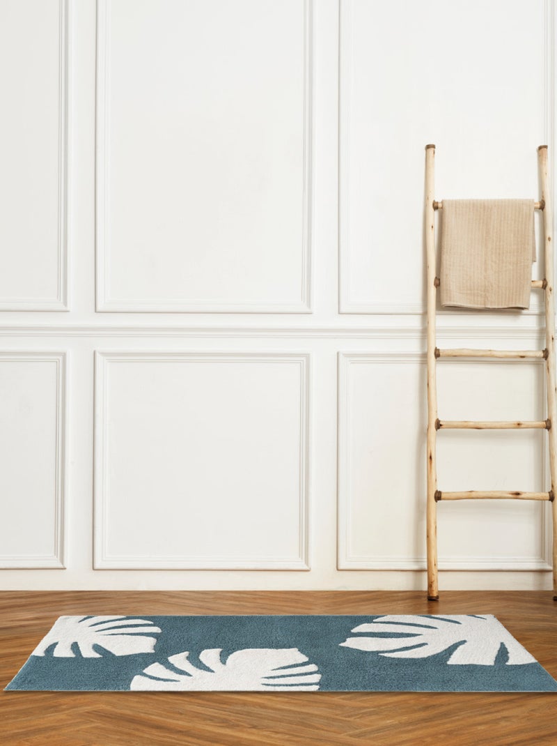 Guy Levasseur - Tapis de bain déco feuilles en coton tufté Vert - Kiabi