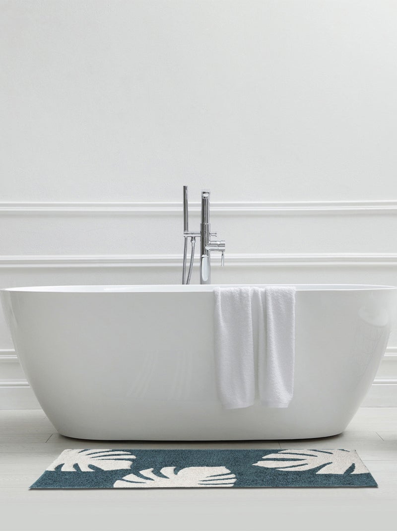 Guy Levasseur - Tapis de bain déco feuilles en coton tufté Vert - Kiabi