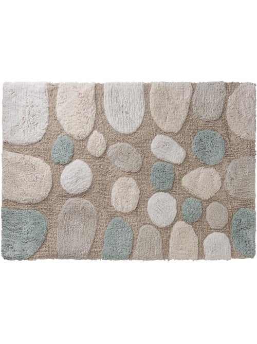 Guy Levasseur - Tapis de bain déco galet en coton tufté - Kiabi