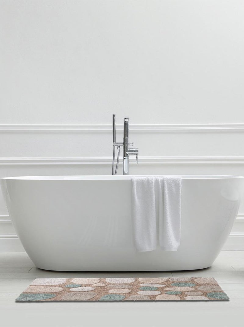 Guy Levasseur - Tapis de bain déco galet en coton tufté Beige - Kiabi