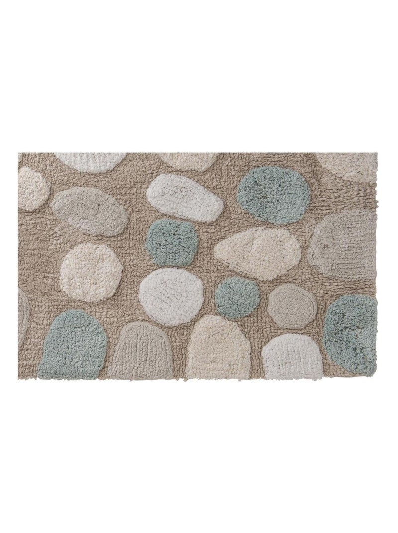 Guy Levasseur - Tapis de bain déco galet en coton tufté Beige - Kiabi