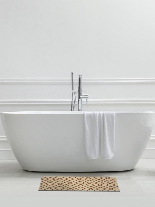 Guy Levasseur - Tapis de bain déco géométrique en coton beige - Kiabi