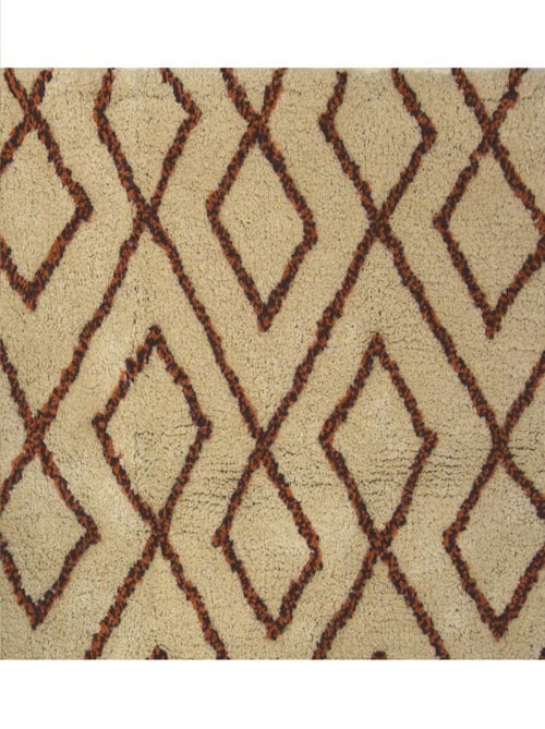 Guy Levasseur - Tapis de bain déco géométrique en coton beige - Kiabi