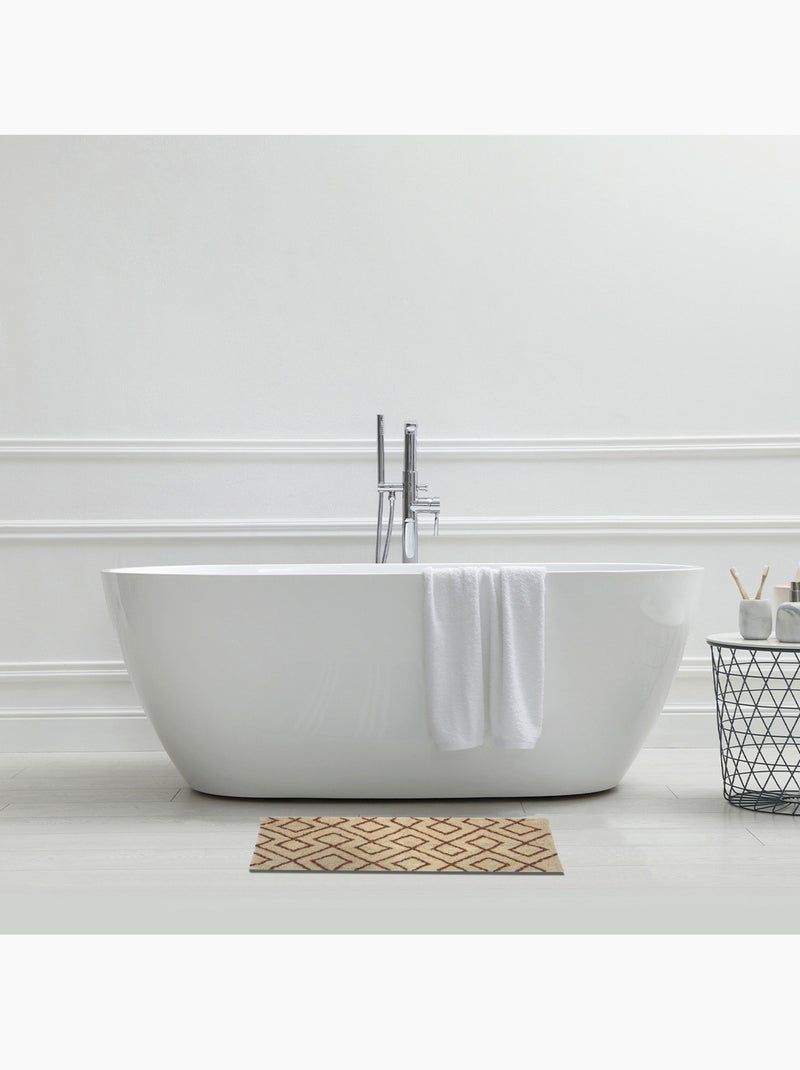 Guy Levasseur - Tapis de bain déco géométrique en coton Latte - Kiabi