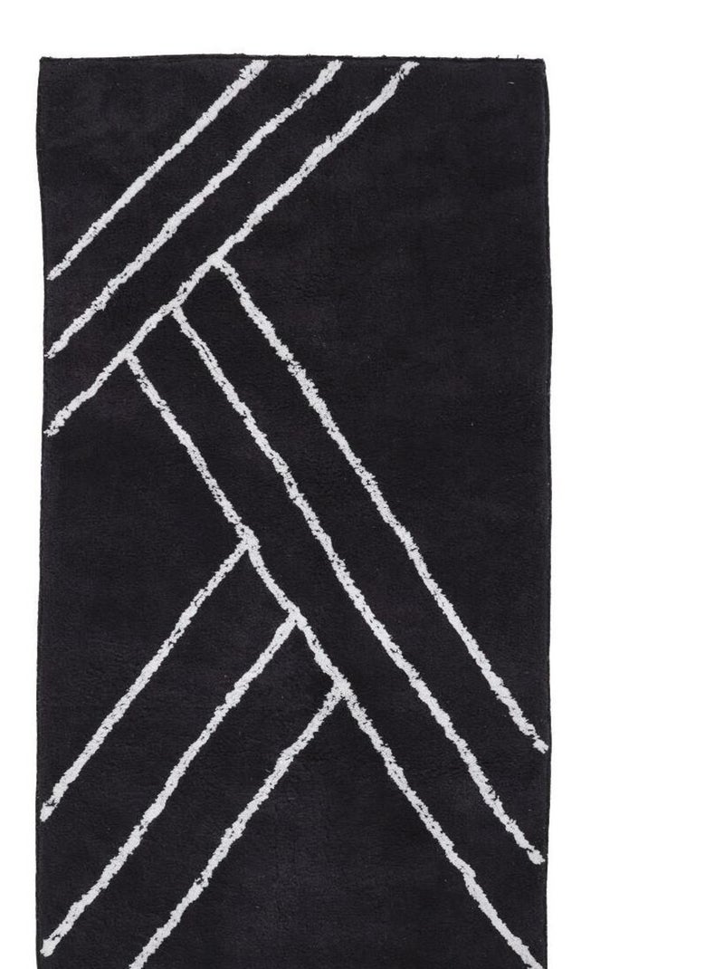 Guy Levasseur - Tapis de bain déco géométrique en coton Noir - Kiabi