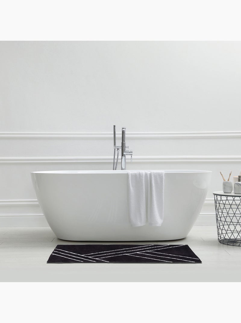 Guy Levasseur - Tapis de bain déco géométrique en coton Noir Noir - Kiabi