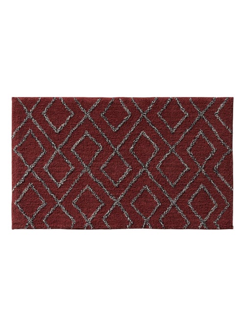Guy Levasseur - Tapis de bain déco géométrique en coton terracotta - Kiabi