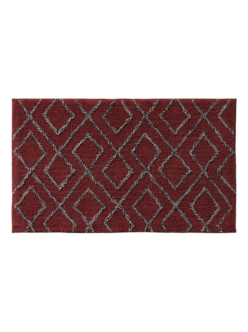 Guy Levasseur - Tapis de bain déco géométrique en coton terracotta Rouge brique - Kiabi