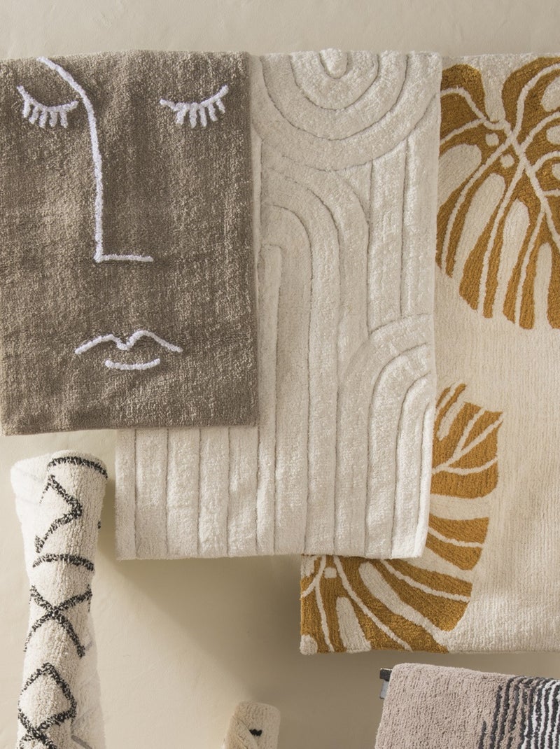 Guy Levasseur - Tapis de bain déco graphique arc en coton Ivoire - Kiabi